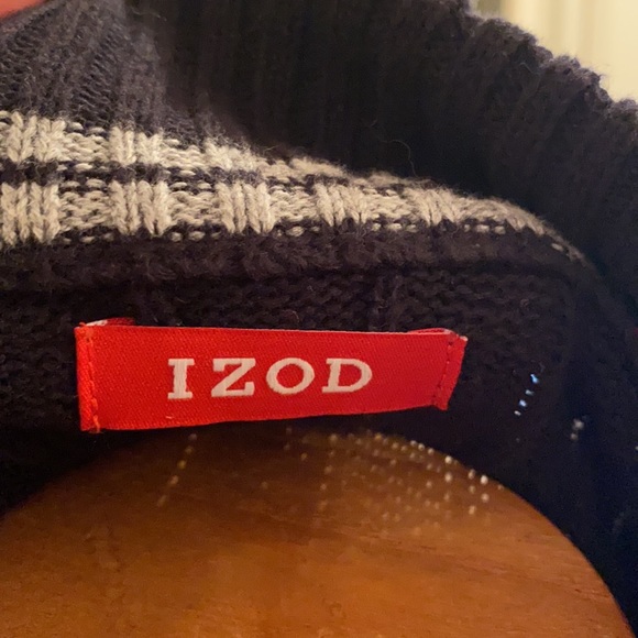 IZOD 🐊💯 QUALITY COTTON MENS CABLE KNIT ZIP FRONT SWEATER - Picture 5 of 8
